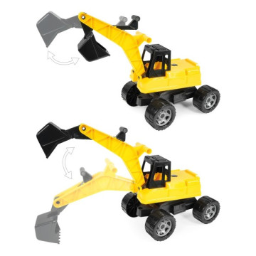 Bagr žlutočerný Giga Trucks plast 70cm v krabici 70x35x29cm