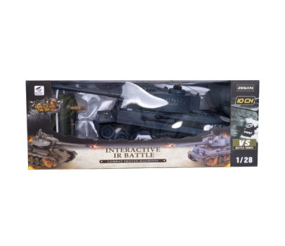 Tank RC plast 33cm TIGER I na baterie+dobíjecí pack 40MHz se zvukem a světlem v krabici 40x15x19cm