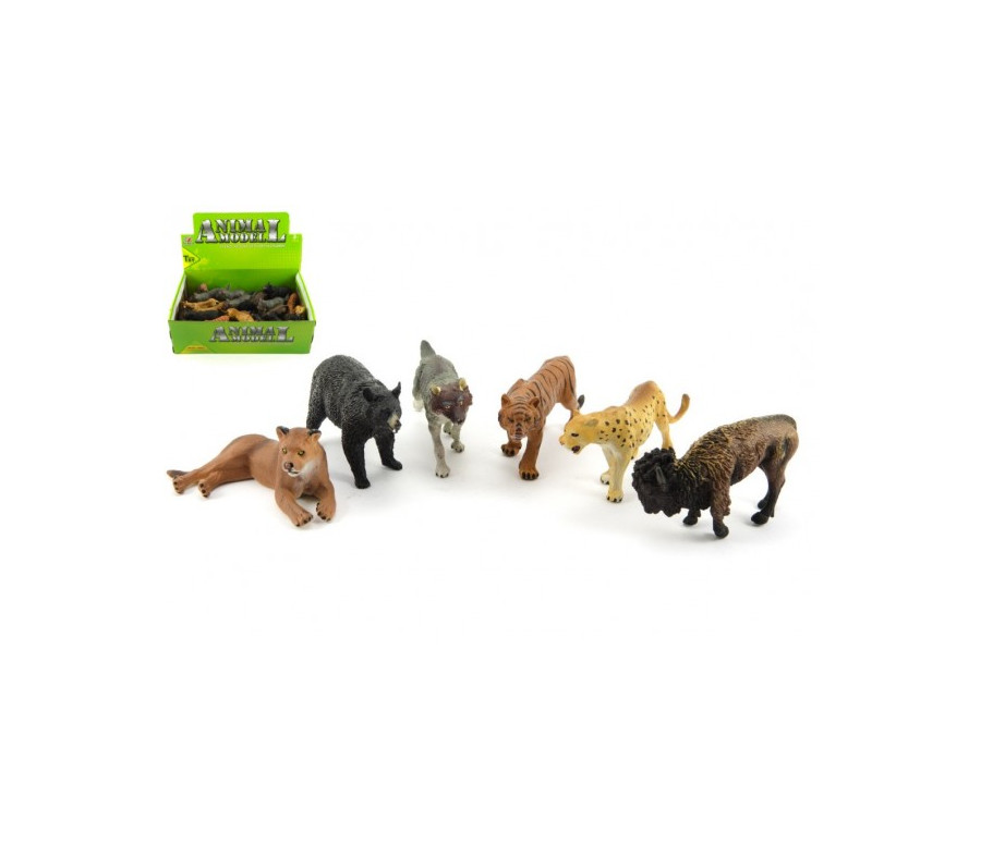 Zvířátka safari ZOO plast 10cm mix druhů 24ks v boxu