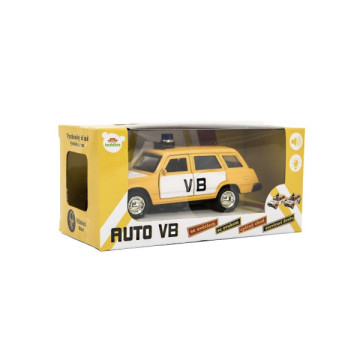 Policejní auto VB combi kov/plast 12cm na zpětné nat. na baterie se světlem, zvukem v krab. 15x7x7cm