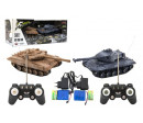 Tank RC 2ks 25cm tanková bitva+dobíjecí pack 27MHZ a 40MHz se zvukem se světlem v krabici 50x20x23cm