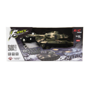 Tank RC plast 27cm 27MHz na baterie+dobíjecí pack se zvukem v krabici 37x17x19cm