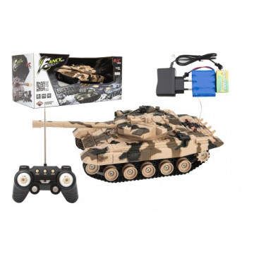 Tank RC plast 27cm 40MHz na baterie+dobíjecí pack se zvukem v krabici 37x17x19cm