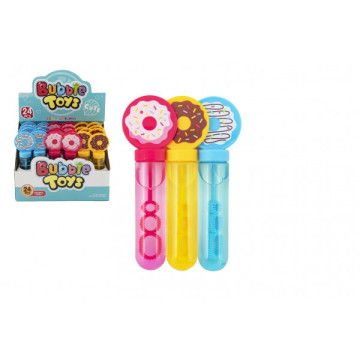 Bublifuk trubice donut/kobliha 14cm 3 barvy 24ks v boxu