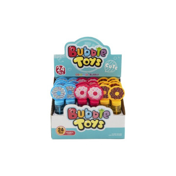 Bublifuk trubice donut/kobliha 14cm 3 barvy 24ks v boxu