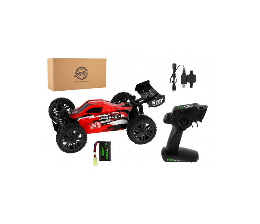 Auto RC Buggy Bonzai Jubatus terénní 30cm plast červené 2,4GHz na bat.+2xdob. pack v krab. 40x14x21