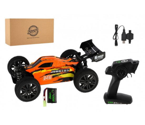 Auto RC Buggy Bonzai Jubatus terénní 30cm plast oranžové 2,4GHz na bat.+2xdob. pack v krab. 40x14x21