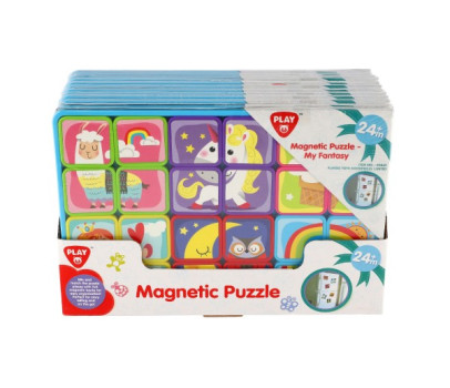 Puzzle magnetické deskové fantazie plast ve fólii 30x20x1cm 12ks v boxu 24m+