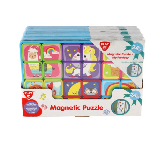 Puzzle magnetické deskové fantazie plast ve fólii 30x20x1cm 12ks v boxu 24m+