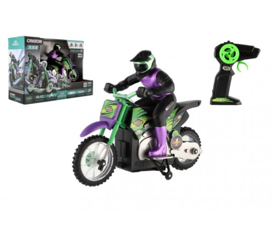 Motorka RC plast 22cm 2,4GHz na dálkové ovládání na baterie v krabici 33x23x13cm