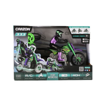 Motorka RC plast 22cm 2,4GHz na dálkové ovládání na baterie v krabici 33x23x13cm