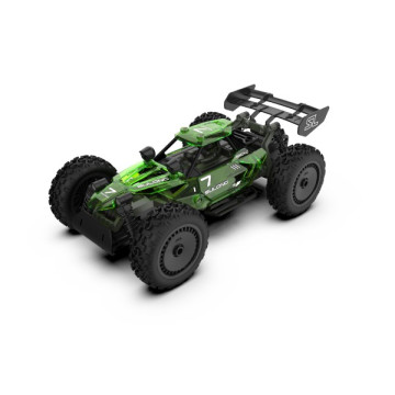 Auto RC buggy plast 22cm stavebnice 24MHz na baterie zelené v krabici 34x25x7cm