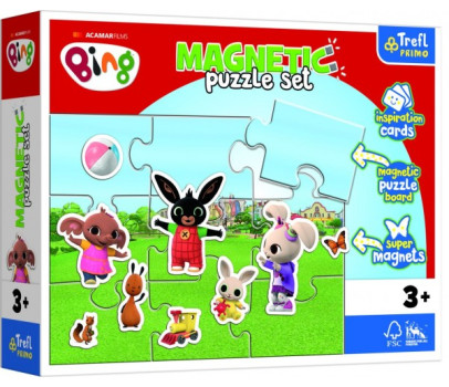 Puzzle magnetické s doplňky Králíček Bing s přáteli v krabici 29x22x5cm