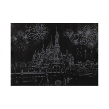 Škrabací obrázek barevný Disneyland 75x52cm v tubě 6x54cm