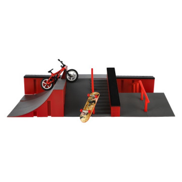 Skatepark - rampy,kolo prstové,skateboard prstový plast v krabici 44x12x25cm