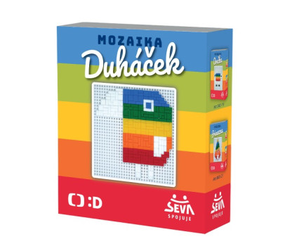 Mozaika Duháček plast 380 dílků v krabici 15x17,5x5,5cm