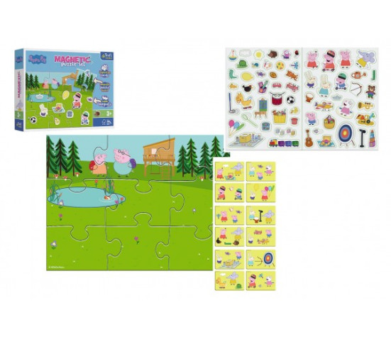 Magnetické puzzle Peppa a její zábava/Peppa Pig 12 dílků v krabici 28,5x22x5cm