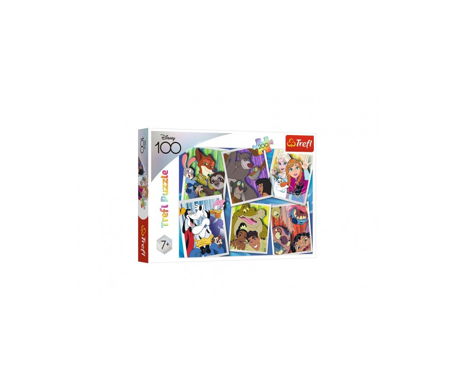 Puzzle Disney hrdinové 48x34cm 200 dílků v krabici 33x23x4cm