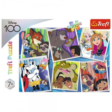 Puzzle Disney hrdinové 48x34cm 200 dílků v krabici 33x23x4cm