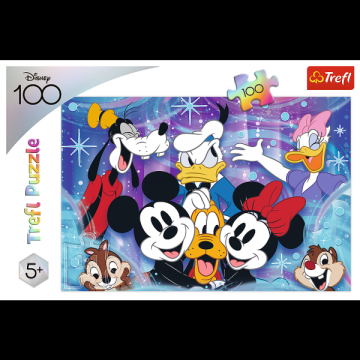 Puzzle Ve světě Disney je zábava 100 dílků 41x27,5cm v krabici 29x20x4cm