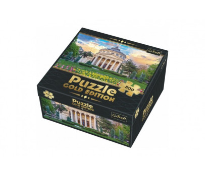 Puzzle Rumunské Atheneum, Bukurešť, Rumunsko - Zlaté vydání 500 dílků 48x34cm v krabici 26x26x10cm