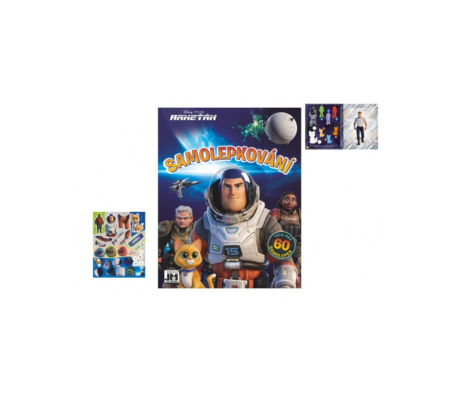 Sešit Samolepkování Buzz Rakeťák se samolepkami CZ verze 21,5x27cm