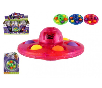 Spinner s bubble pops plast 8cm 3 barvy na kartě 12 ks v boxu