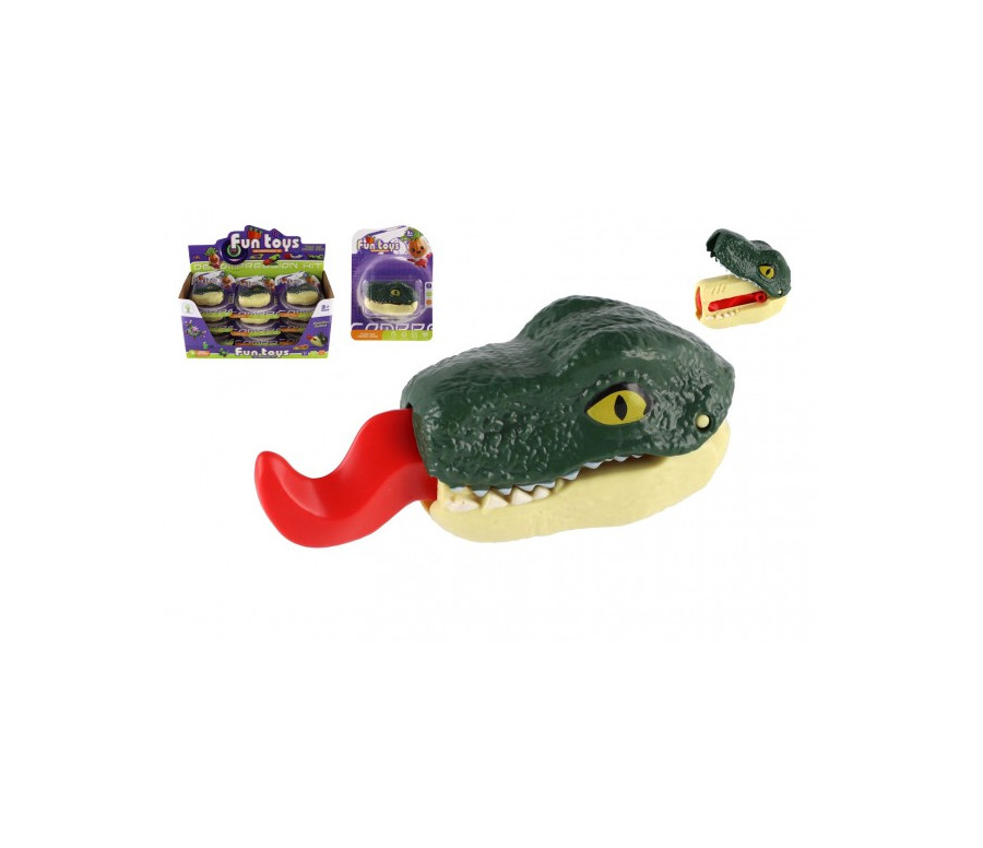 Dinosaurus hlava plast 9cm na kartě 12ks v boxu