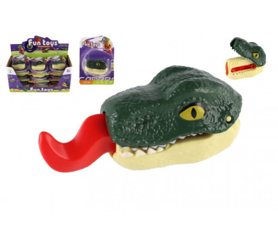 Dinosaurus hlava plast 9cm na kartě 12ks v boxu