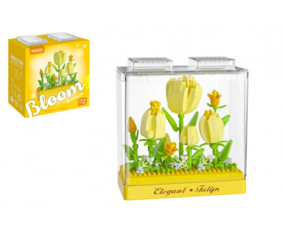 Stavebnice mini KOCO Tulipány plast 295ks v krabičce 11x12x5cm