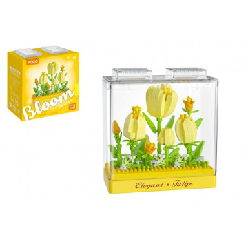 Stavebnice mini KOCO Tulipány plast 295ks v krabičce 11x12x5cm