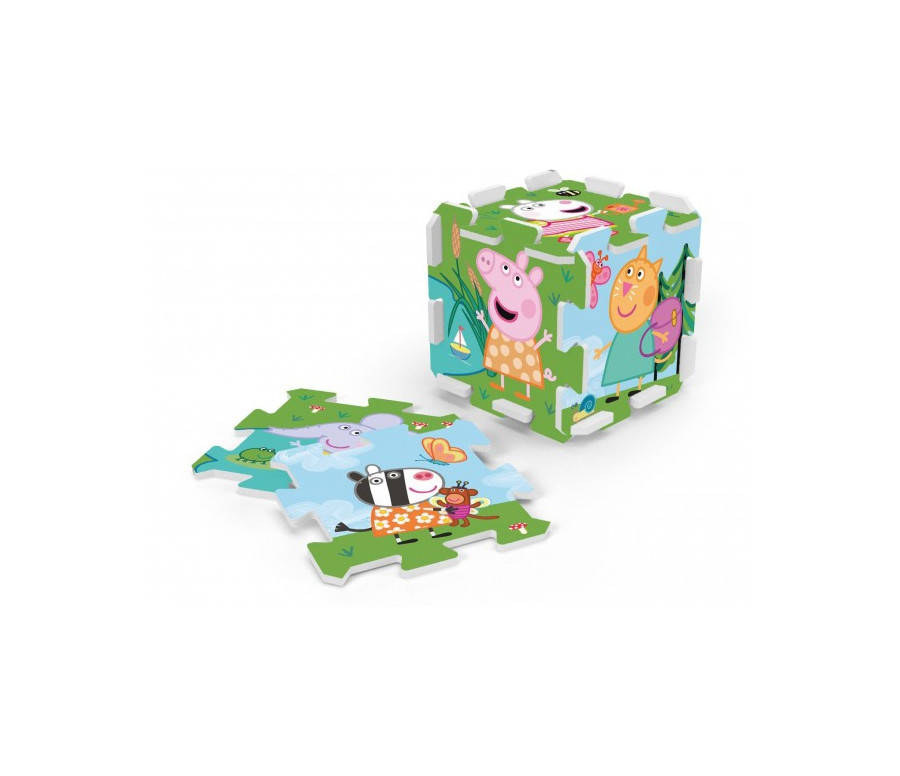 Pěnové puzzle Prasátko Peppa/Peppa Pig 32x32x1cm 8ks ve fólii 0m+