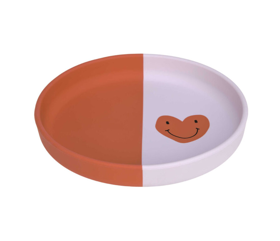 Plate Silicone Happy Rascals Heart lavender