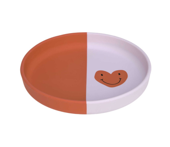 Plate Silicone Happy Rascals Heart lavender