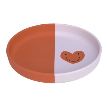 Plate Silicone Happy Rascals Heart lavender