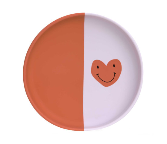 Plate Silicone Happy Rascals Heart lavender