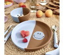 Plate Silicone Happy Rascals Heart lavender