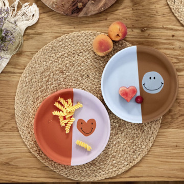 Plate Silicone Happy Rascals Heart lavender