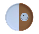 Plate Silicone Happy Rascals Smile sky blue