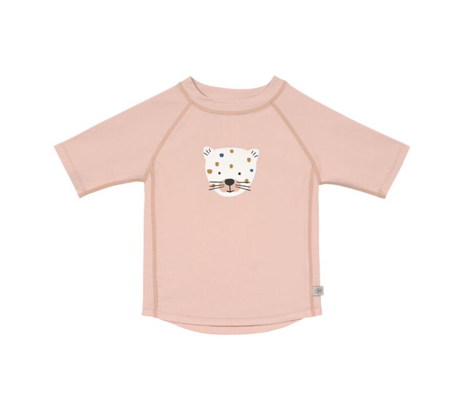 Short Sleeve Rashguard leopard pink 07-12 mon.