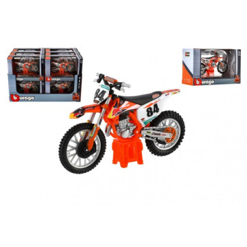 Motorka Bburago KTM 450 SX-F Factory Edition (2018) kov/plast 12cm 12ks v boxu