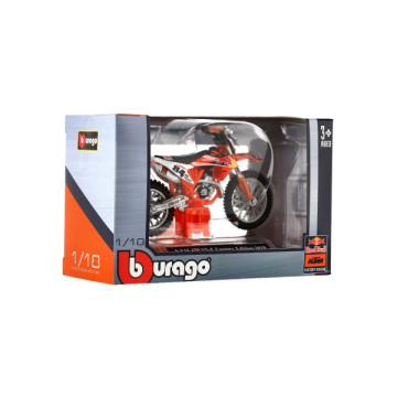 Motorka Bburago KTM 450 SX-F Factory Edition (2018) kov/plast 12cm 12ks v boxu