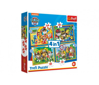 Puzzle 4v1 Prázdniny Tlapková Patrola/Paw Patrol 28,5x20,5cm v krabici 28x28x6cm