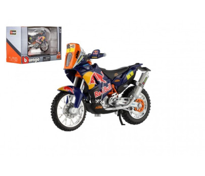 Motorka Bburago KTM 450 Rally (Dakar Rally) kov/plast 12cm v krabičce 17x11x7cm