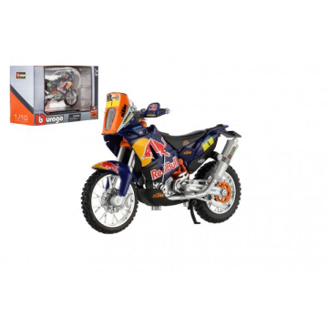 Motorka Bburago KTM 450 Rally (Dakar Rally) kov/plast 12cm v krabičce 17x11x7cm