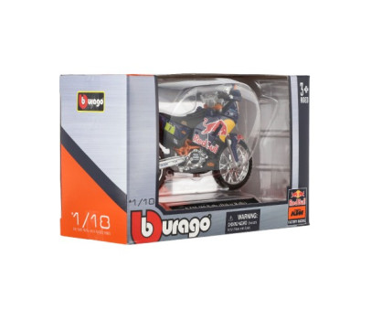 Motorka Bburago KTM 450 Rally (Dakar Rally) kov/plast 12cm v krabičce 17x11x7cm