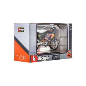 Motorka Bburago KTM 450 Rally (Dakar Rally) kov/plast 12cm v krabičce 17x11x7cm