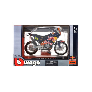 Motorka Bburago KTM 450 Rally (Dakar Rally) kov/plast 12cm v krabičce 17x11x7cm