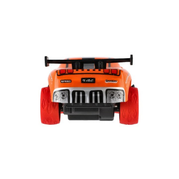 Auto RC sportovní plast 2,4GHz 13cm na baterie oranžové v krabici 24x12x14cm