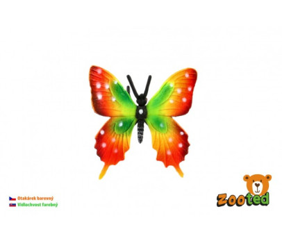 Motýl tropický Papilio/otakárek barevný zooted plast 6cm v sáčku